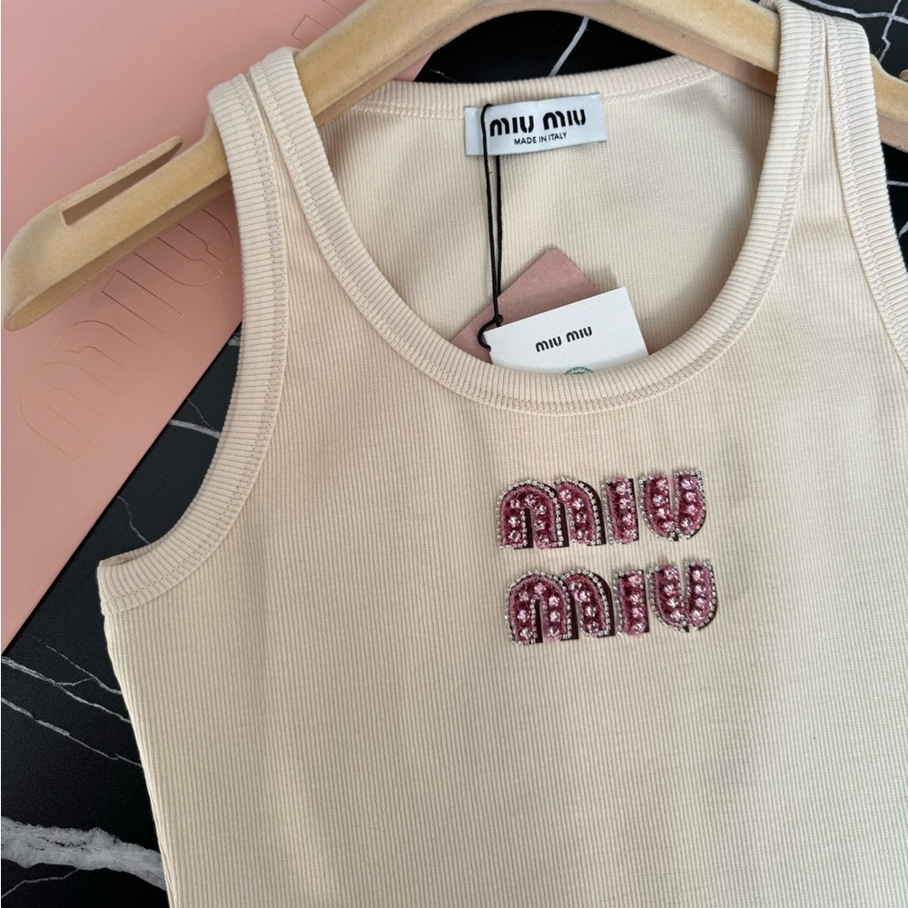 Miu Miu Embroidered Tank Top